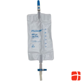 Flexicare urine bag 750ml 7cm with drain and swivel tap sterile