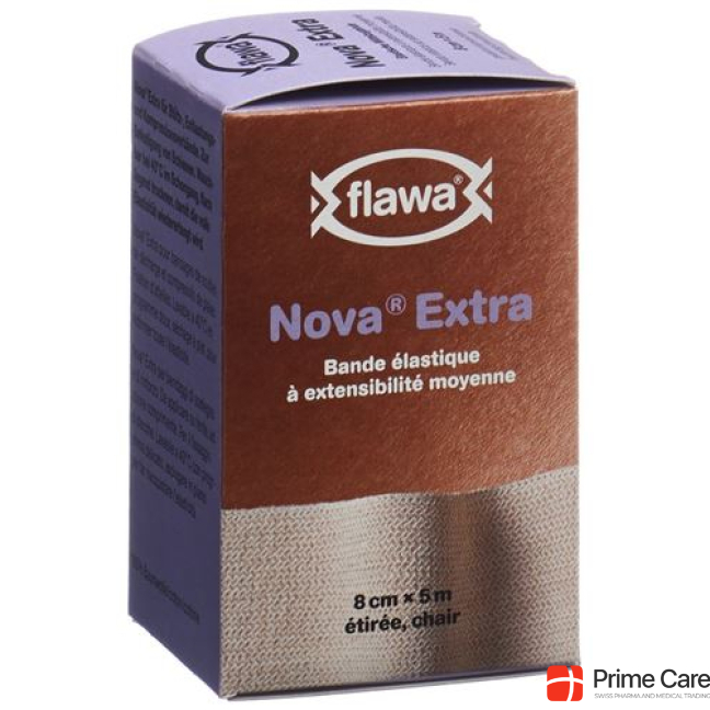 FLAWA NOVA EXTRA medium traction bandage 8cmx5m skin colored