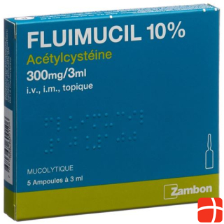 Флуимуцил 10% раствор для инъекций 300 мг/3 мл 5 амп. 3 мл