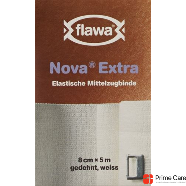 FLAWA NOVA EXTRA medium traction bandage 8cmx5m white