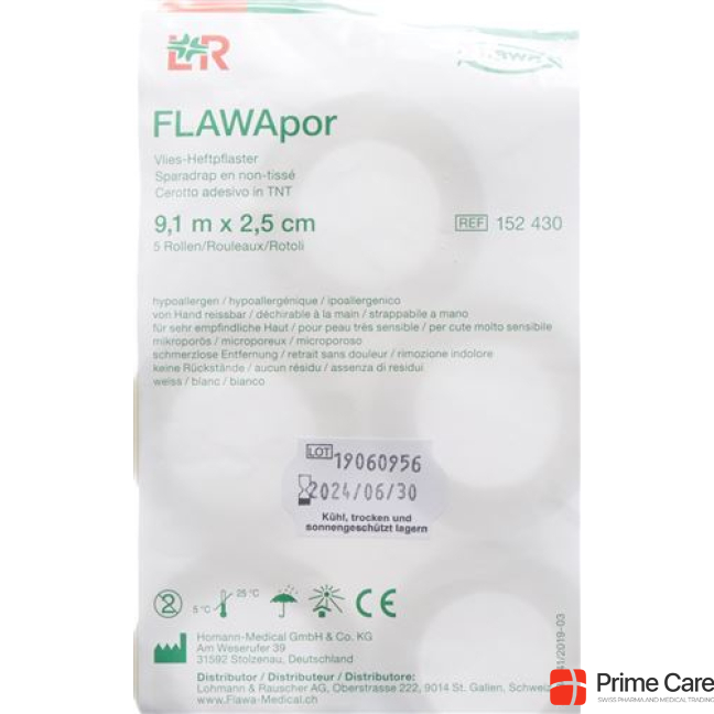 Flawapor tack plaster fleece 2.5cmx9.1m 12pcs