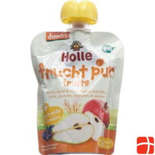 Holle Pouchy Pear Apple & Blueberry with Oats 90 g