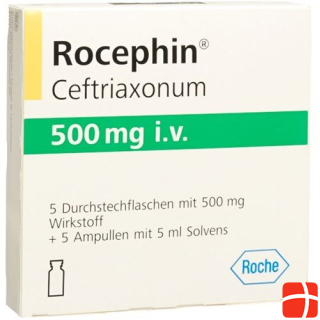 Rocephin Dry Sub 500 mg i.v. with Solvent Penetration 5 pcs.