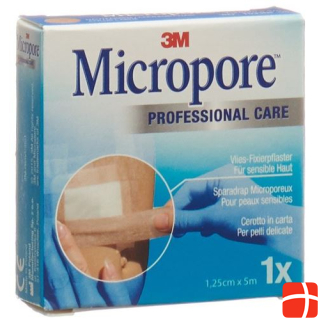 3M Micropore non-woven adhesive plaster without dispenser 12.5mmx5m skin colored