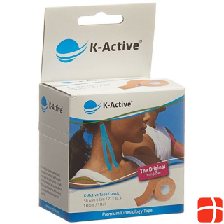 K-Active Kinesiology Tape Classic 5cmx5m beige water repellent 6