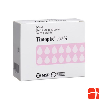 Timoptic Gtt Opht 0.25 % 3 Fl 5 ml
