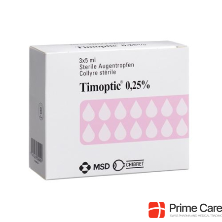 Timoptic Gtt Opht 0.25 % 3 Fl 5 ml