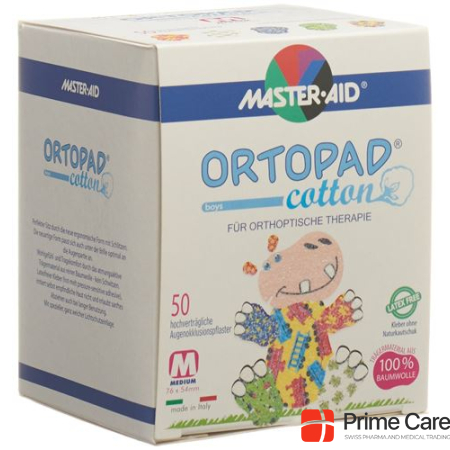 Ortopad Cotton Occlusion Patch Medium Boys 2-4 years 50 pcs