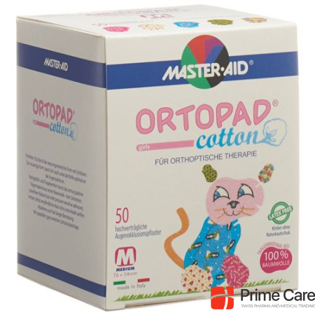 Ortopad Cotton Occlusion Patch Medium Girls 2-4 years 50 pcs