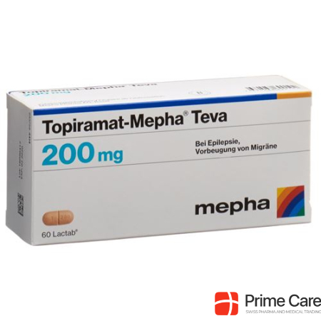 Topiramate Mepha Teva Lactab 200 mg 60 Capsules