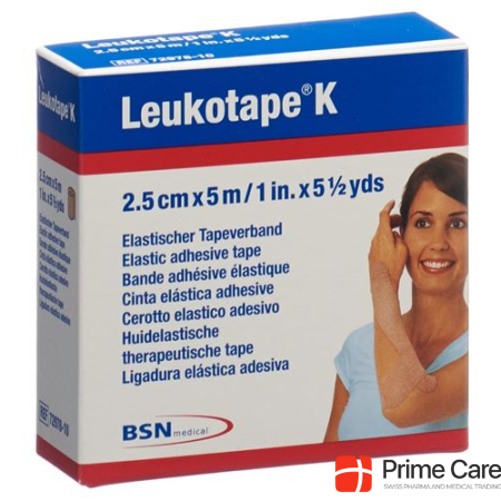 Leukotape K plaster bandage 5mx2.5cm skin colored 5 pcs.