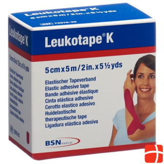 Leukotape K plaster bandage 5mx5cm pink 5 pcs