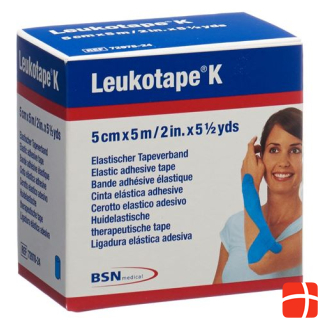Leukotape K plaster bandage 5mx5cm light blue 5pcs