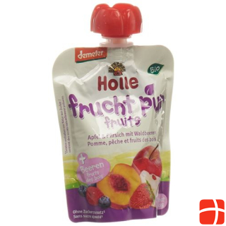 Holle Pouchy apple & peach with wild berries 90 g