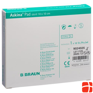 Askina Pad Fleece Compress 10cmx10cm sterile Btl 10 Stk