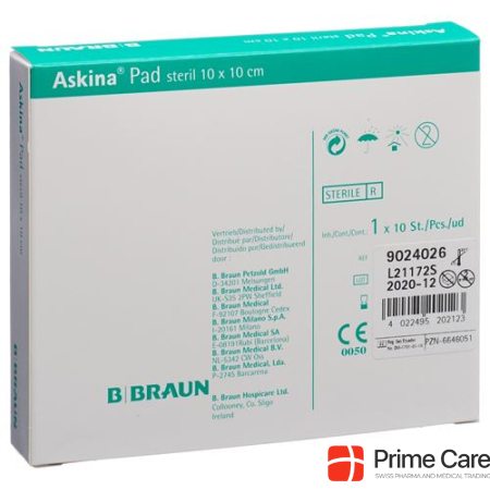 Askina Pad Fleece Compress 10cmx10cm sterile Btl 10 pcs.