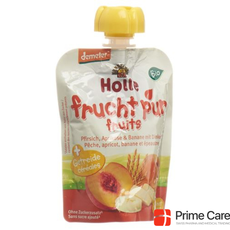Holle Pouchy Peach Apricot & Banana with Spelt 90 g