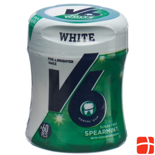 V6 White Chewing Gum Spearmint Ds 60 pcs