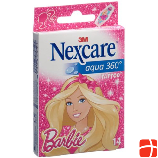 3M Nexcare Детский пластырь Aqua 360º Barbie 14 шт.
