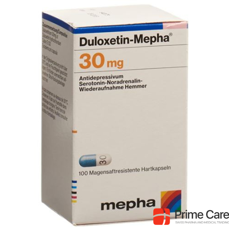 Duloxetine Mepha Caps 30 mg Fl 100 Capsules