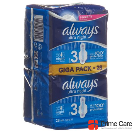 always Ultra Bandage Night with Wings Gigapack 28 pcs