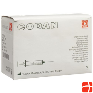 Codan Disposable Syringe 3ml Luer Lock 100pcs