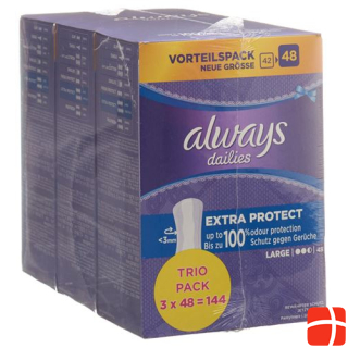 Always Panty Liner Extra Protect Large Trio Value Pack 3 x 48 