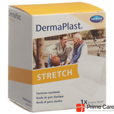 Dermaplast STRETCH elastic gauze bandage 6cmx10m white