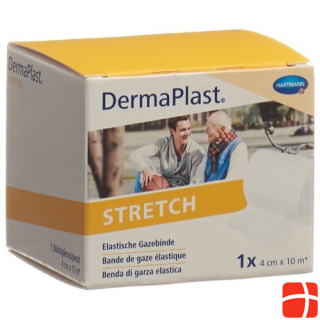 Dermaplast STRETCH elastic gauze bandage 4cmx10m white