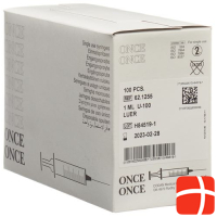 Once Disposable Syringe Insulin Luer without Needle 100 x 1 ml
