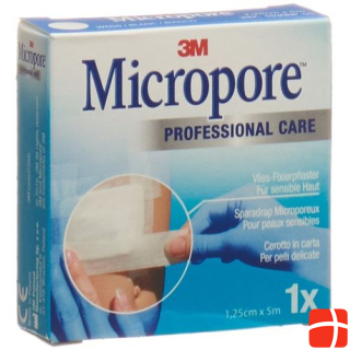 3M Micropore non-woven adhesive plaster without dispenser 12.5mmx5m white r