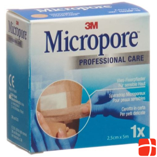 3M Micropore fleece adhesive plaster without dispenser 25mmx5m skin colored