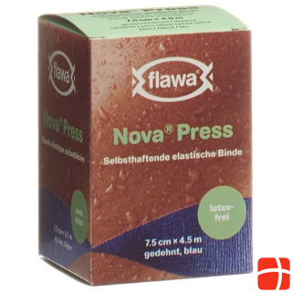 Flawa Nova Press fleece bandage 7.5cmx4.5m blue latex free