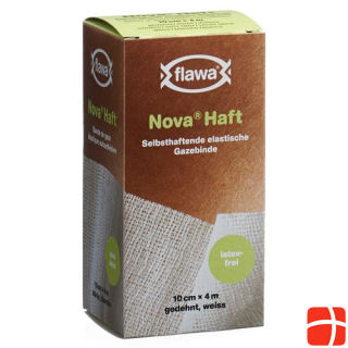 Flawa Nova Adhesive Cohesive Elastic Gauze Bandage 10cmx4m latex free