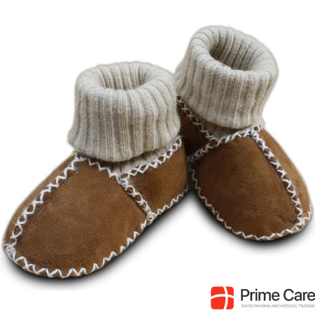 Heitmann Felle Baby lambskin shoes with knitted cuff
