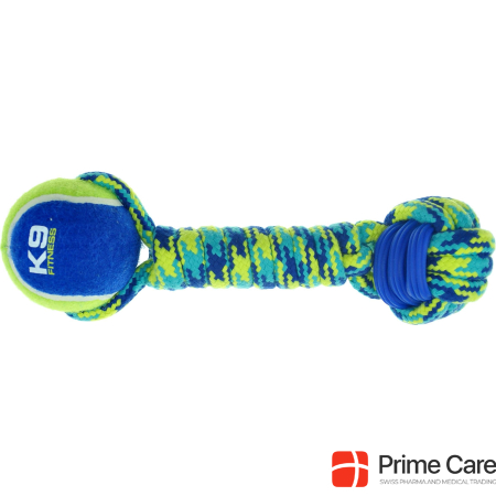 Zeus Dog Toy K9 Fitness Double Tennis Ball Rope