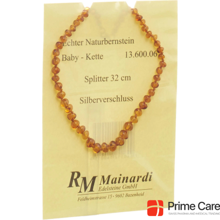 Mainardi Natural Amber 32cm Split Silver Clasp Amber Necklace