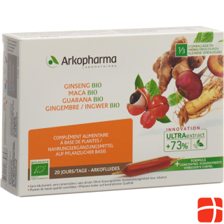Arkopharma Ginseng-Maca-Guarana-Ginger Trinkamp Organic