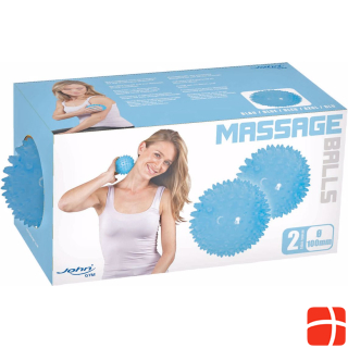 John Massage ball ø 10 cm, 2 pcs. in box, studded, ideal for reflexology massage