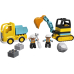 LEGO DUPLO excavators and trucks