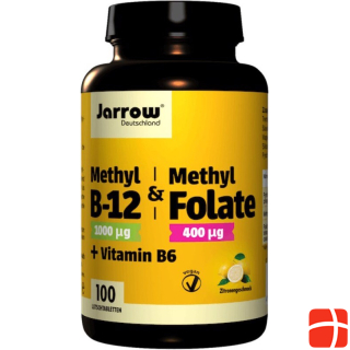 Jarrow Methyl B12 & Methyl Folate + Vitamin B6 Lemon Lozenges