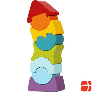 Cubika flexible wood stacking tower small red roof