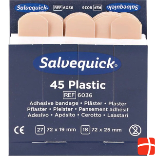 Söhngen Refill for SALVEQUICK, 6 packs of plaster strips, waterproof, 45 each, pack of