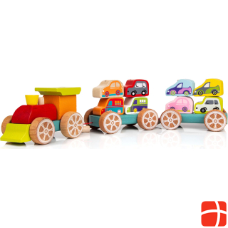 Cubika Wooden train with small cars