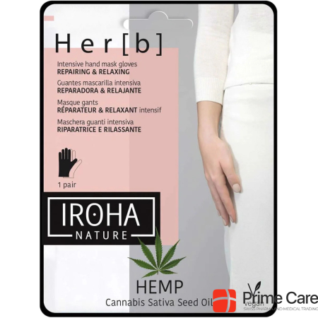 Iroha Nature - Перчаточная маска для рук и ногтей Herb Cannabis