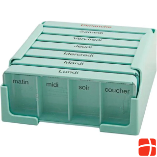 Medi-7 Medicine dispenser 7 days 4 compartments per day turquoise FR