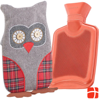 Infactory Kids hot water bottle with owl cover, 1 liter