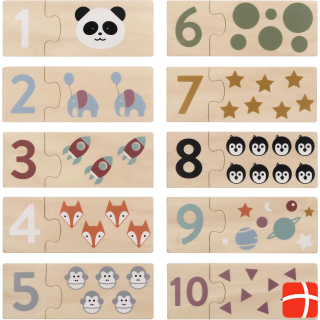 Kindsgut Wooden puzzle numbers educational game 1 - 10