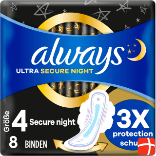 Always Ultra Binde Secure Night Grösse 4 mit Flügeln