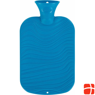 Fashy Wärmflasche 2l Doppellamelle Wellen-Dekor blau